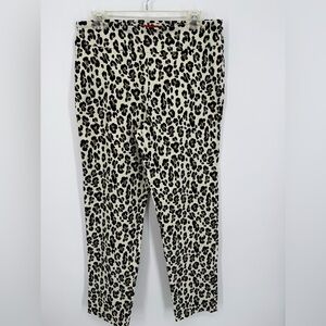 Krazy Larry $135 Women's Ankle Leopard Pull On Pants Size 12 Stretch High Rise‎